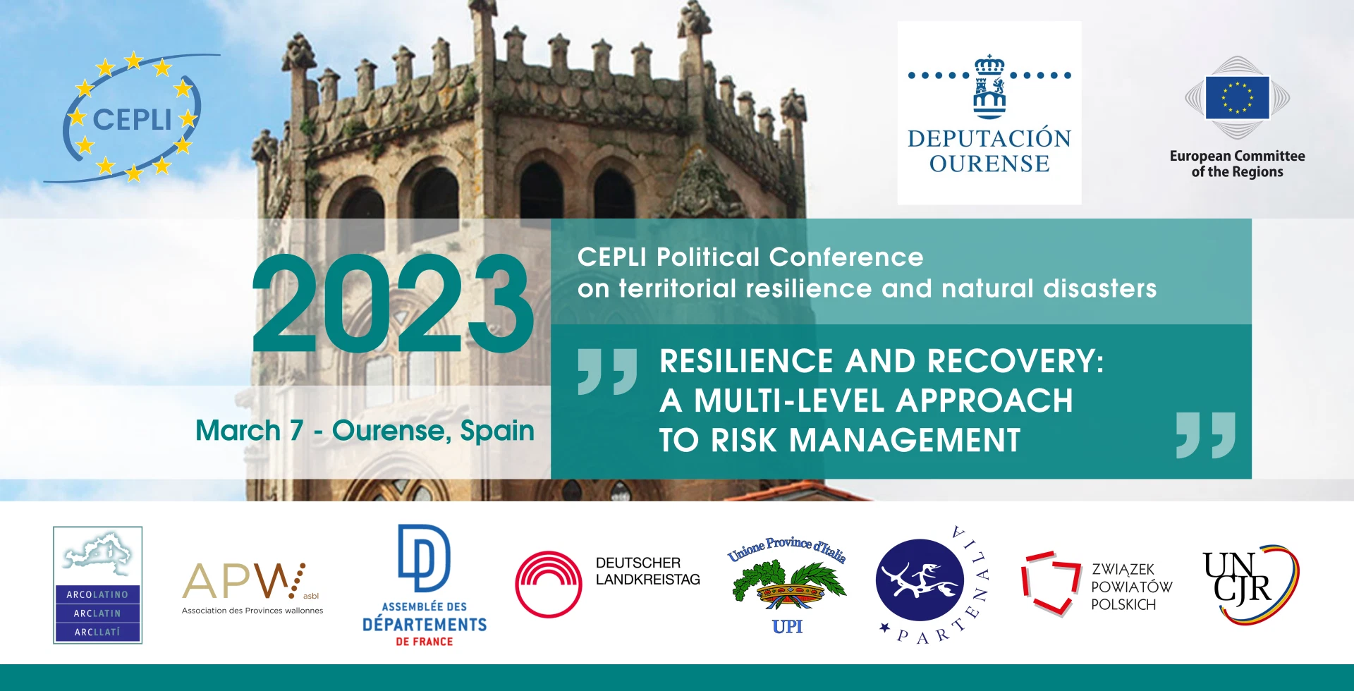 Join us on March 7 in Ourense, Spain, at the 2023 CEPLI Political Conference on territorial resilience and natural disasters!
