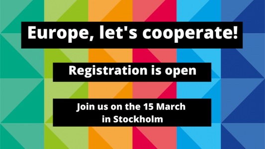 Europe, let's cooperate! interregional cooperation forum will take place on 15 March 2023 in Stockholm (Sweden)